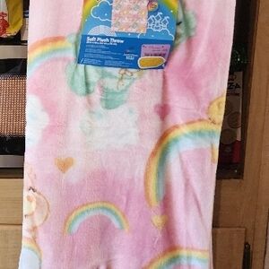 Care Bears Soft Plush Throw Blanket - Pink